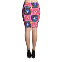 Circle in the Square Pink Spandex Bodycon Stretch Pencil Skirt