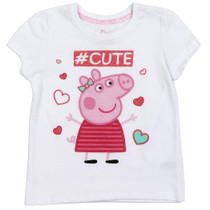 Peppa Pig Toddler Girls Short Sleeve T-shirt sizes 2T-4T White