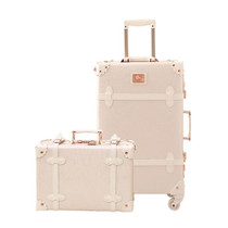 Travel Vintage Luggage Sets Cute Trolley Suitcases Set Lightweight Trunk Retro Style for Women Elegant Kids children