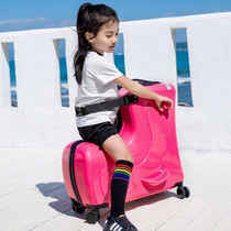 Children's Trojan Luggage bag 24 inch Spinner Multifunction Kid luggage Can ride can sit Cartoon Loveliness Suitcase Luggage bag