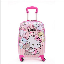 16 inch Kid's Lovely Travel Luggage, Children Hello Kitty Trolley Luggage With Universal Wheel, Pink Suitcase