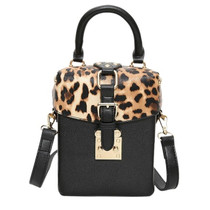 Personalized Box Handbags Mini Cube Design Crossbody Bags For Women Messenger Bags Leopard
