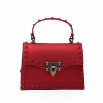 2019 Jelly Bags For Women Solid Flap Fashion Messenger Bag Rivet Women Shoulder Bag Small Lady Handbags High Quality Bags Women