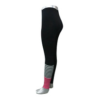 Stripe and Pink Accent Leggings