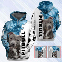 Love Pitbull Layout Full Printed Gift 3D Hoodie