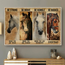 Love Horses Be Strong Meaningful Quote Vintage Gift Poster