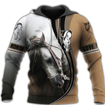 Love White Horse Gift Full Printed 3D Hoodie