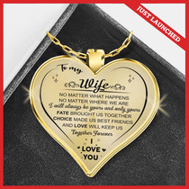 Together Forever Meaningful Quote Gift For Wife Valentine Gift Gold Heart Necklace