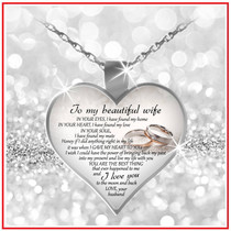 Meaningful Quote Valentine Gift For Beautiful Wife Heart Necklace