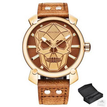 Luxury Quartz "Colored Skull" Mens Watch
