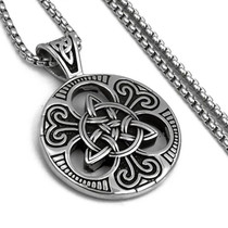 Silver Celtic Triquetra Knot Pendant with Chain