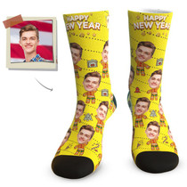 Custom New Year Gingerbread Face Socks - FOR THE BEST 2021