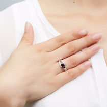 Natural Gemstone Red Garnet Rings Solid 925 Sterling Silver Women's Ring Fine Jewelry Best Elegant Gift for Women