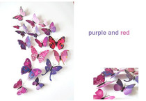 12pcs/lot PVC 3D DIY Butterfly Wall Stickers Home Decors