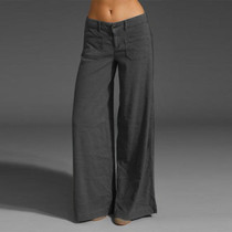 Button Front Summer Trousers 2020 ZANZEA Fashion Women's Wide Leg Pants Kaftan Solid Turnip Causal Turnip Pantalon Plus Size
