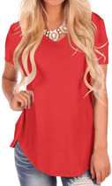 NIASHOT Women's Short Sleeve V-Neck Loose Casual Tee T-Shirt Tops