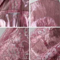 Vintage 80's Shimmering Pink Lace Renaissance Party Dress / Gown S