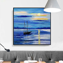 Oil Painting Hand Painted Abstract Landscape Classic Modern Stretched Canvas Stretched Frame #7220430