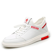 Men's Leather Casual Shoes Classic Fashion Male Lace up Flats Black White Men Flat Heel Sneakers Anti Slippery Flats Shoes