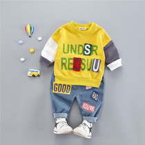 Cotton autumn clothing set casual cartoon striped kid suit children set baby clothing boys clothing girl clothing baby clothes