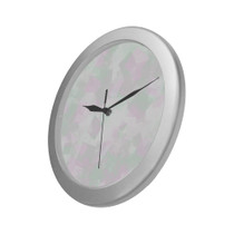Clear Mint Silver Color Wall Clock