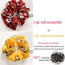 2019 Fashion Hair Accessories Women Scrunchie Ponytail Holder Flower Scrunchies Pack Hair Ties Elastics Hair Bands for Girls