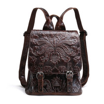 Shoulder Bags For Girls Fashion Women Backpack  Vintage Genuine Leather Backpack Female High Quality
