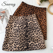 Sawesy Leopard Cotton High Waist Women Streetwear A line Mini Skirt