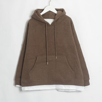 Women Casual Sweatshirts Warm Velvet Long Sleeve Oversize Hoodies Tops  Autumn Winter Pullover Tops