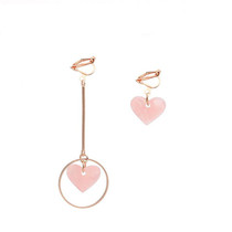 Love Heart Clip On Earrings