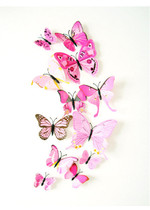 12pcs New Qualified Wall Stickers Decal Wall Stickers Home Decorations 3D Butterfly Rainbow PVC Wallpaper for living room
