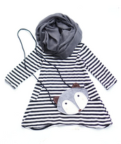 The Little Fox Striped Dress 3-Piece SET