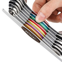 Magnetic Measuring Spoons Set of 8, Stainless Steel, Dual Sided, for Measuring Dry and Liquid Ingredients