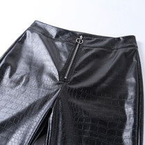 Elegant High Waist Faux Leather Pants Women Pencil Skinny Pants Office Ladies Trousers Casual Slim Black Capris