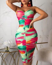 Sleeveless V-neck Mini Dress