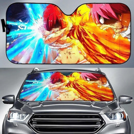 Natsu Erza Gray Fight Fairy Tail Anime Auto Sun Shade