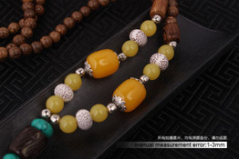Beewax and stone handmade  necklace