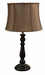Traditional Poly Resin Table Lamp, Brown, Set of 2