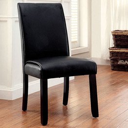 Grandstone I Contemporary Side Chair With Black Finish, Set Of 2