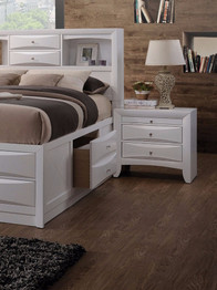 Contemporary 3 Drawer Wood  Nightstand By Ireland, White