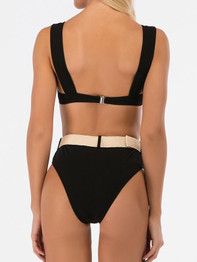 Strapless Sash Split Type Bikini Swimsuit