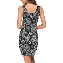 Black and White Paisley Medea Vest Dress