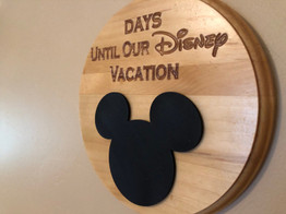 Countdown To Magic - Engraved Wooden Sign w/ Chalkboard