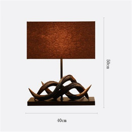 Nordic Wood Rattan Deer Horn Table Lamp Living Room Bedroom Bedside Table Lights Southeast Asia Home Decor Desk Lamp Fixtures