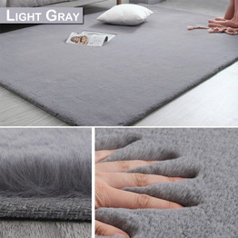 SUPER SOFT Fluffy Rug Large Area Mat Faux Fur Rug Home Decor Modern Solid Rabbit Shaggy Fur Carpet for Living Room Bedroom D30