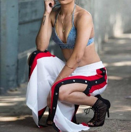 Women High Waist Pants Wide Leg Trousers Buttons Loose Panelled Fashion