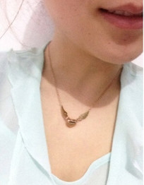 Rose Gold Color Angel Wings Pendant Necklace