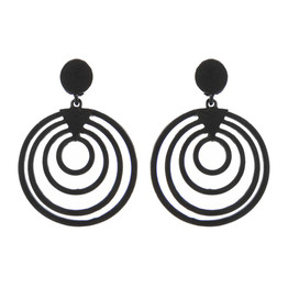 Round Textured Metal Drop Earrings