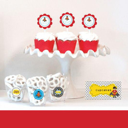 Super Hero Boy Birthday Cupcake Wrappers & Cupcake Toppers (Set of 24)