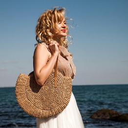 Round Woven Straw Bag